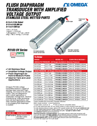 Thumbnail of document Data Sheet - PC103U1-200GI Fully flush Diaphragm Press. Transducers